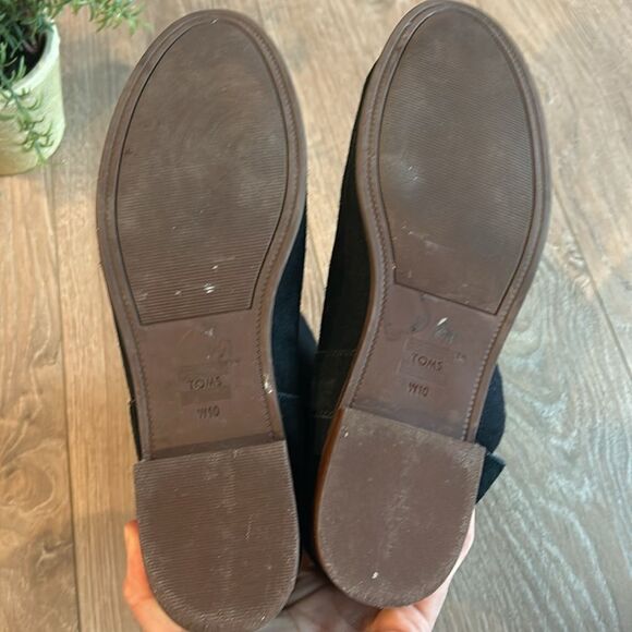 GENUINE SUEDE TOMS SLOUCHY ANKLE BOOTIES BLACK SIZE 10 - Picture 7 of 7